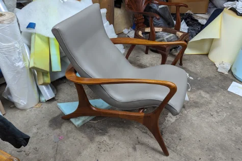 Vladimir Kagan Lounge Chair Rebuilding and Reupholstering Image-3