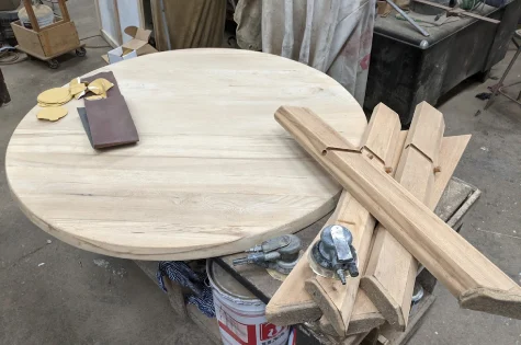 Pierre Chapeau Furniture Dining Table and Benches Restoration Refinishing Image-1