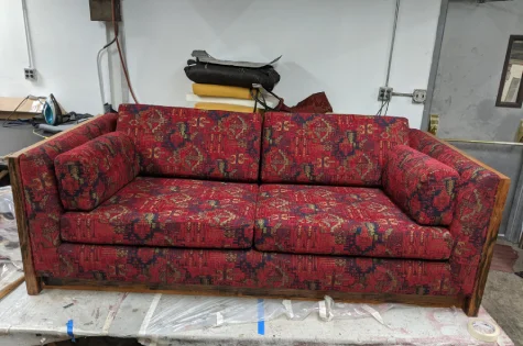 MCM Rosewood Sofa Reupholstery - Image 3
